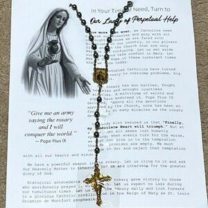 Rosary Beads Prayer Card The 15 Promises of Mary Our Lady of Perpetual Help